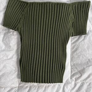 Olive green off the shoulder